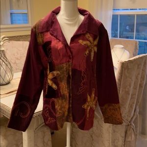 Shades of purple embroidered  jacket by Hona